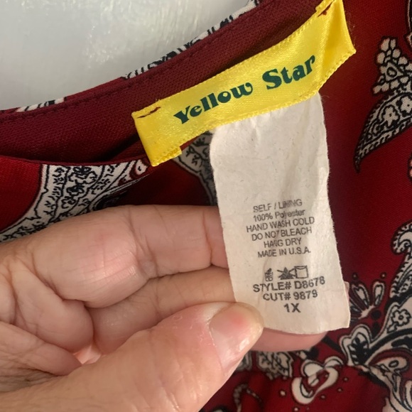 ModCloth Yellow Star Fit n Flare Sleeveless Paisley Dress 1X - Picture 3 of 15